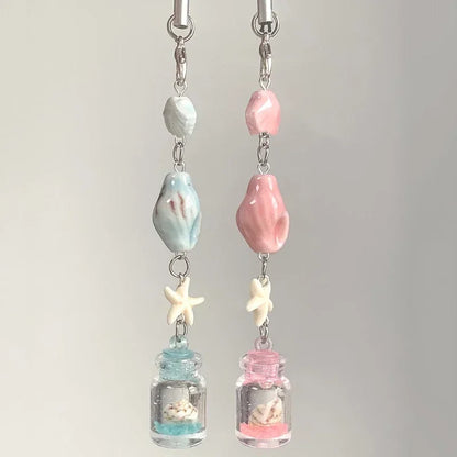 Transparent Wind Chime Keychain – Cute Kawaii Pendant for Mobile, Bag, and Home Decoration