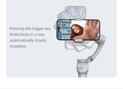 TOKQI M01 3-Axis Handheld Gimbal Stabilizer – Anti-Shake Foldable Holder, Selfie Tripod with Fill Light for iPhone & Smartphones