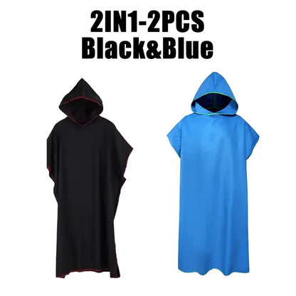 Microfiber Hooded Towel for Men & Women – Quick Dry Changing Robe, Beach, Swim & Travel Poncho Bathrobe