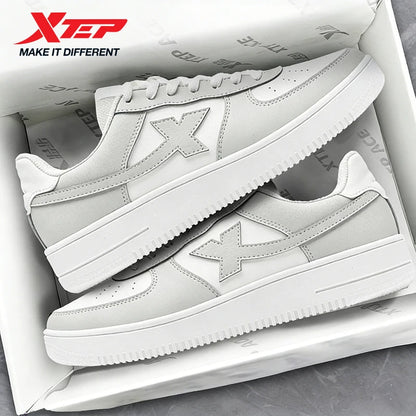Xtep Men's Skateboarding Shoes - Trendy Street Style Low-Top Thick Sole Sneakers for Jogging & Casual Wear