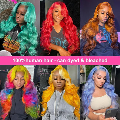 13x6 HD Lace Frontal Wig – 13x4 Transparent 613 Blonde Body Wave Human Hair Wig, 250 Density