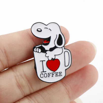 Kawaii Snoopy Alloy Brooches – Cartoon Lapel Pins for Jackets, Backpacks, Clothes, and Kids’ Gifts