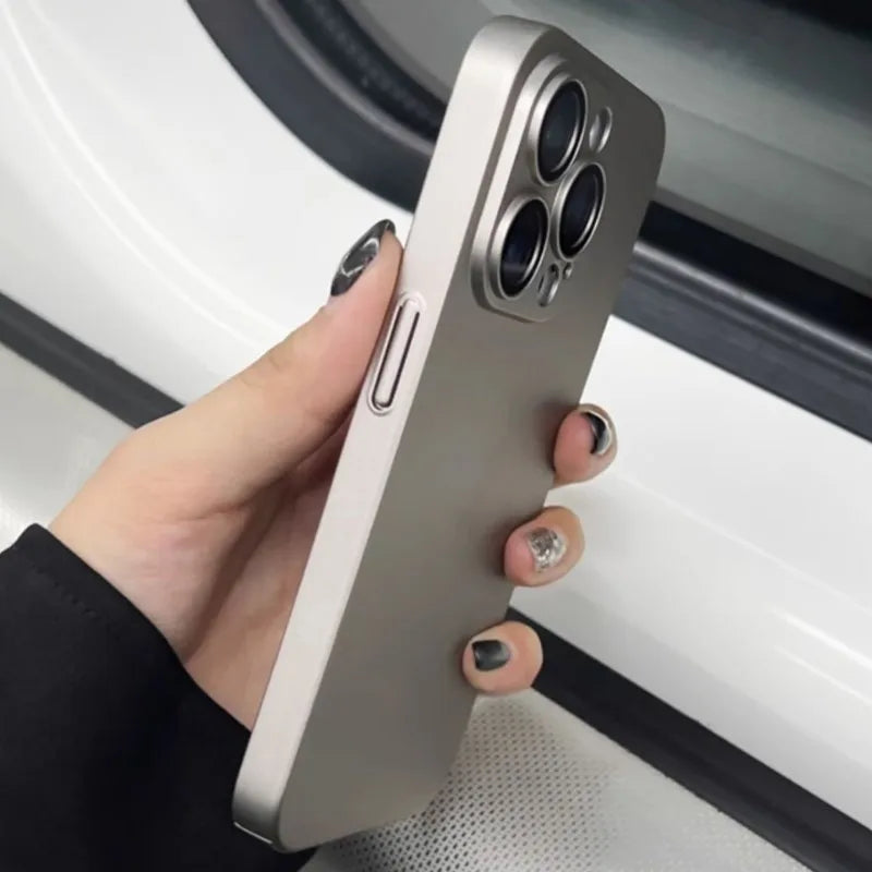 Ultra-Thin Matte iPhone Case - Slim Shockproof PC Cover with Glass Camera Protection for iPhone 11–16, Plus & Pro Max Models