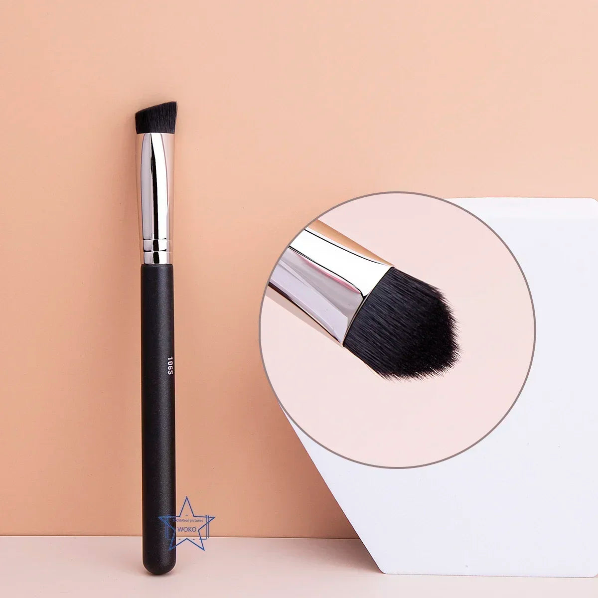 Angled Liquid Powder Contour Makeup Brush – Professional Cream Blush & Foundation Blending Tool