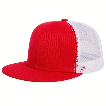 Fashion Mesh Baseball Cap – Camouflage Solid Color Snapback Trucker Hat for Outdoor Sports