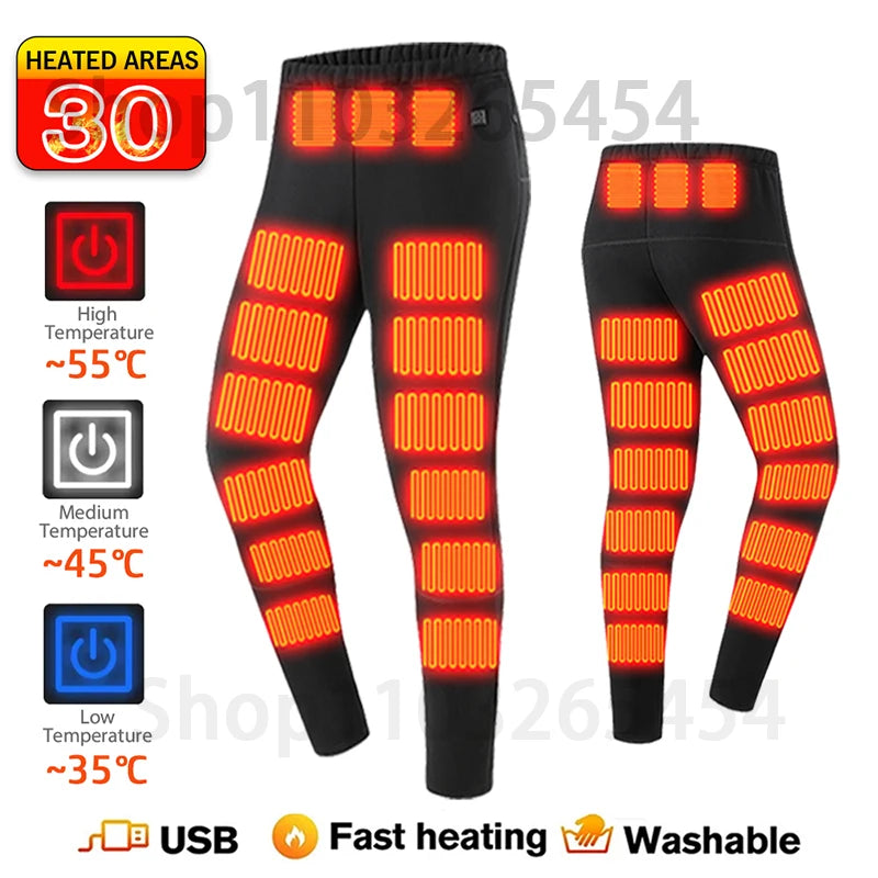 52-Zone USB Heated Winter Underwear for Men & Women – Thermal Electric Heating Jacket and Winter Clothing Accessories