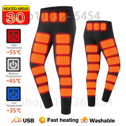 52-Zone USB Heated Winter Underwear for Men & Women – Thermal Electric Heating Jacket and Winter Clothing Accessories