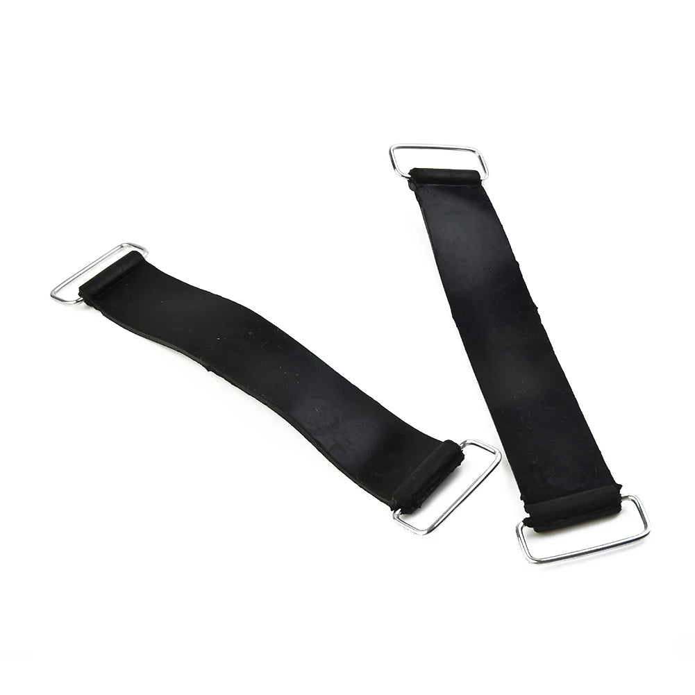 2pcs Motorcycle Rubber Battery Strap Holders — 18-23cm Belt for Honda, Scooters, Tricycles & All Motorcycles