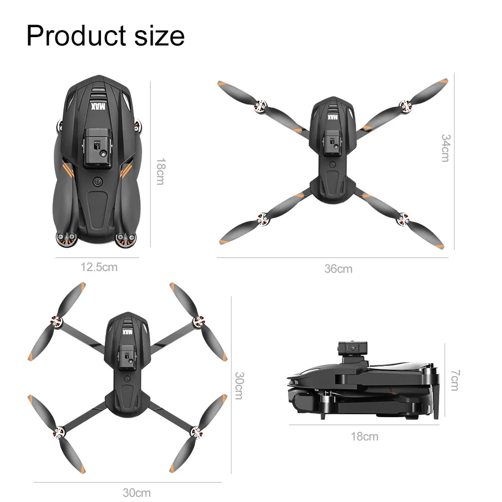 2025 V168 Pro MAX GPS Drone – 8K HD Camera, 5G WiFi FPV, 360° Obstacle Avoidance, Brushless RC Quadcopter