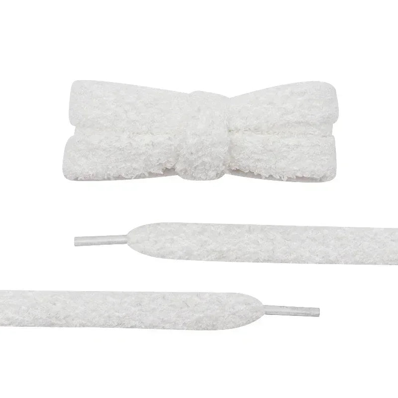 Fuzzy Shoelaces 15mm — Soft Plush Towel Laces for Fall, Winter, Halloween & Christmas Casual Sneakers
