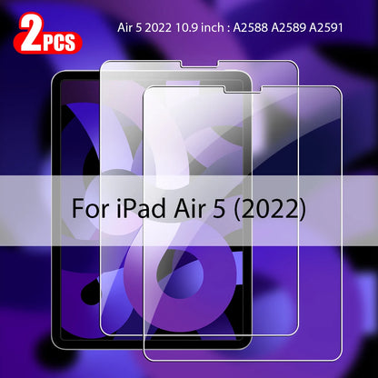 2Pcs Tempered Glass Screen Protector for iPad Pro, Air, Mini & 10th Gen – Compatible with iPad M4, M3, M2, A16 Accessories