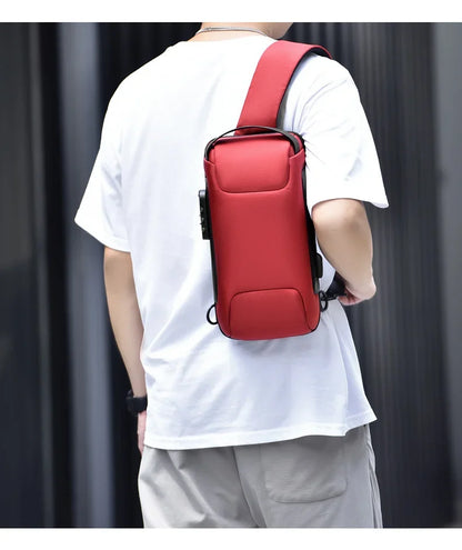 Designer Multifunction Anti-Theft USB Shoulder Bag – Travel Crossbody Messenger Sling Chest Bag for Men, Luxury Brand