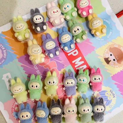 Labubu Cartoon Mini Flocking Doll – Cute DIY Pendant & Kawaii Gift Accessories