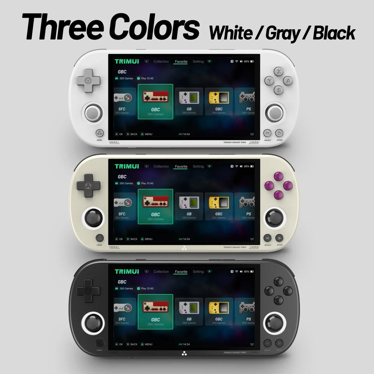 Trimui Smart Pro Handheld Game Console – 4.96" IPS Retro Gaming with RGB Lighting