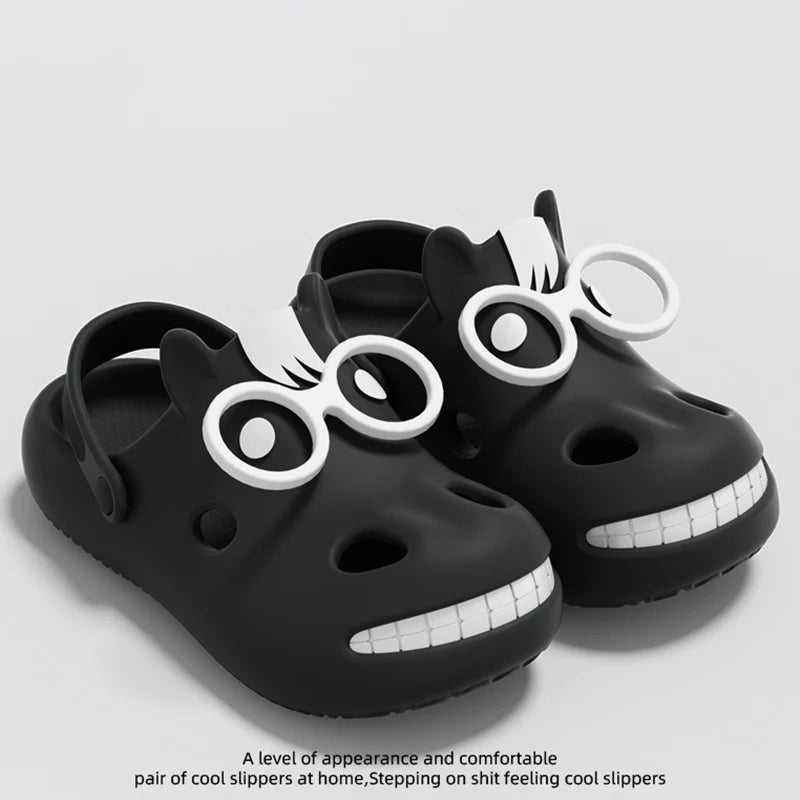 Funny Cartoon Platform Clogs - Soft EVA Slip-On Beach Sandals for Women & Couples
