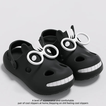 Funny Cartoon Platform Clogs - Soft EVA Slip-On Beach Sandals for Women & Couples