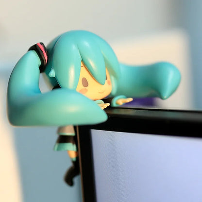 8CM Anime Hatsune Miku Q-Version Figure – Ponytail Cup Pressing PVC Model Toy, Collectible Doll Ornament Gift