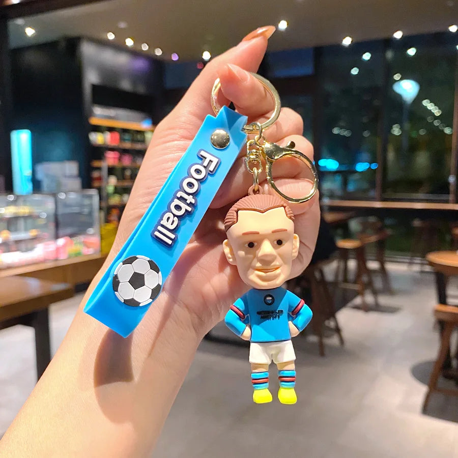 Creative Cartoon CR7 Football Keychain – Cute Cristiano Ronaldo Penalty Kick Bag Charm for Men & Women