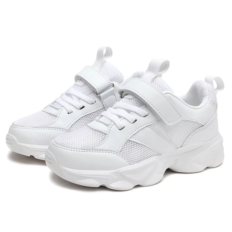 Kids’ Breathable Sports Shoes – Anti-Skid Black School Walking & Running Sneakers for Boys & Girls