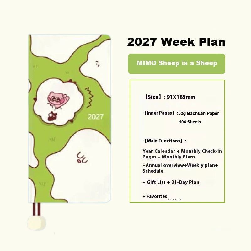 2027 Pocket Weekly Planner Notebook - Compact Schedule Organizer for Daily Planning & Productivity