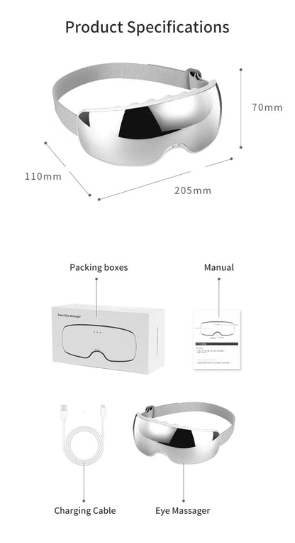 Eye Massager with Acupoint Vibration & Hot Compress | Bluetooth Music Eye Care Device