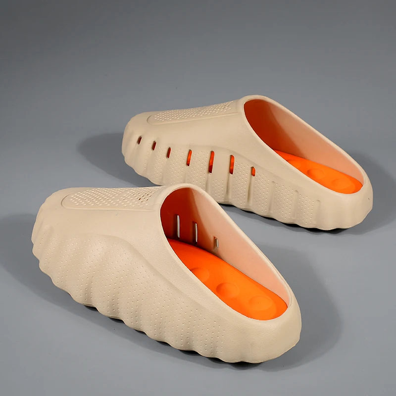 Men’s Summer Slide Sandals - Lightweight Thick Sole Non-Slip Beach & Bathroom Slippers
