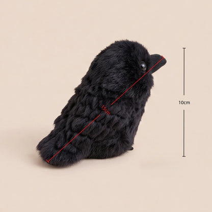 Kawaii Black Crow Plush Toy - Realistic Soft Bird Stuffed Animal for Gothic Room Decor and Gifts, 10cm or 20cm