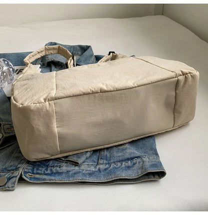 2025 Trendy Women's Soft Cloth Shoulder Bag – Solid Color, Y2K Casual Style, Crossbody Handbag for Students