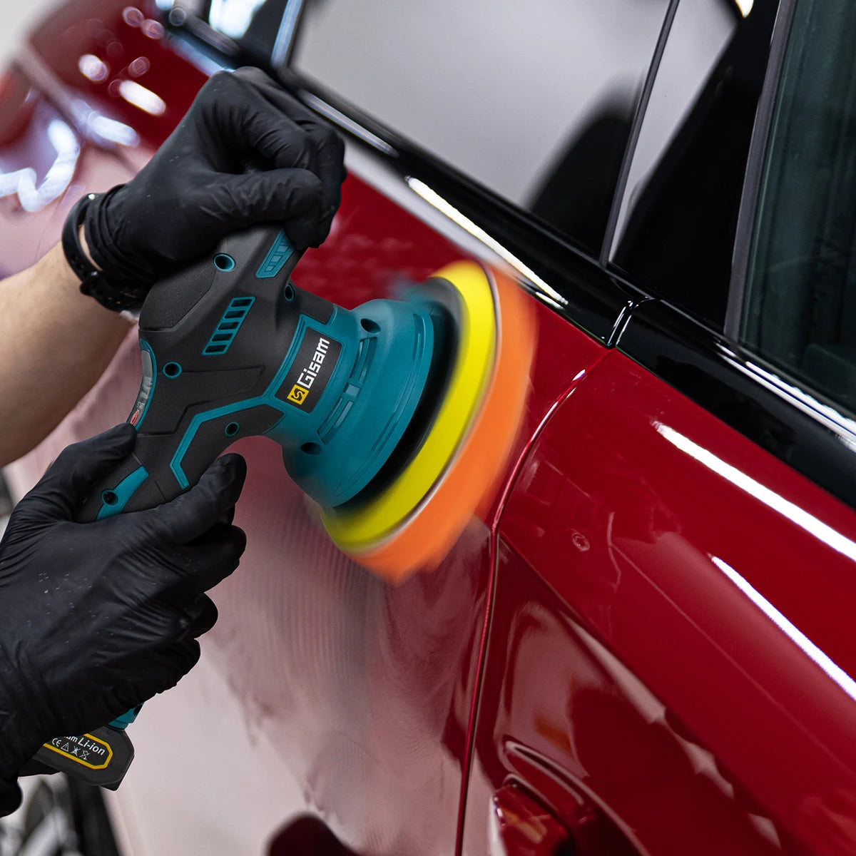Gisam 8-Gear Digital Cordless Car Polisher — Electric Auto Waxing & Polishing Machine Compatible with Makita 18V Battery