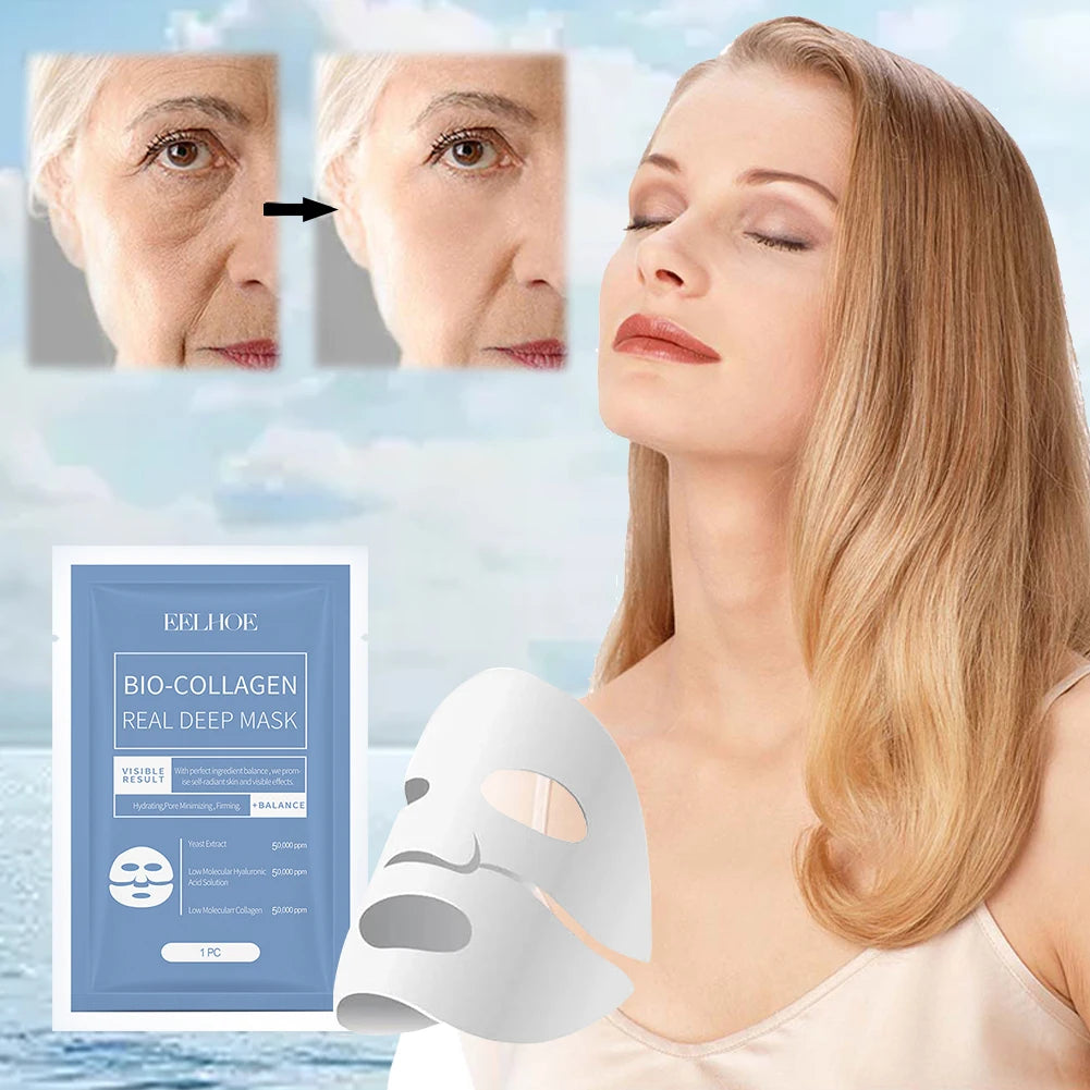 Bio-Collagen Anti-Wrinkle Face Mask – Deep Lifting Mask with Hydrolyzed Collagen, Collagen Reverse Film Peel-Off Mask