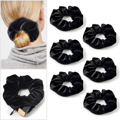 Portable Secret Hair Tie Storage Case – Hidden Scrunchie with Zipper for Key, Cash & Jewelry (Travel/Outdoor)