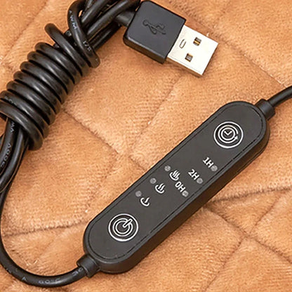 USB Heated Backrest Cushion for Office Chair – 3-Speed Temperature Heating Pad Winter Seat Mat