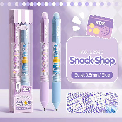 Press-to-Wipe Cartoon Neutral Ballpoint Pen with Thermal Eraser for Students – Crystal Blue, Easy to Wipe, Third Grade