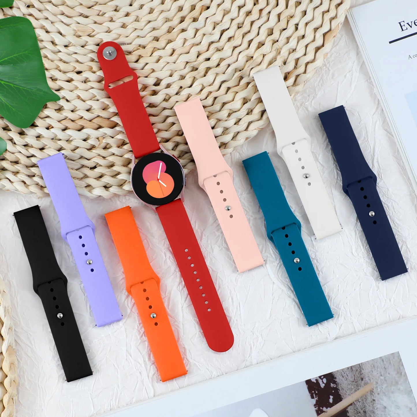 20mm/22mm Silicone Watch Strap – Compatible with Samsung Galaxy Watch 7/6/4 Classic, 5 Pro, 3, Active 2, Gear S3 & Huawei GT 2e/3/4 Bands