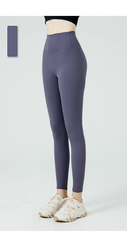 Naked Feel Butt-Lifting Yoga Leggings for Women – High Waist Sports Tights with Hidden Waist Pockets, Gym Fitness Wear