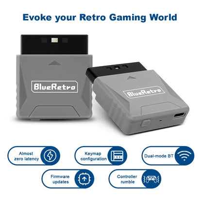 RetroScaler Mini BlueRetro Receiver Adapter – Wireless Controller Adapter for PS1, PS2, PS4, PS5, Xbox Series X, 8BitDo