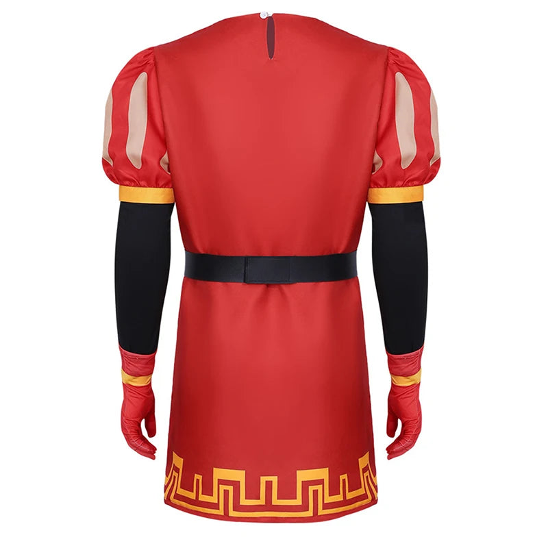 Lord Farquaad Cosplay Costume Set - Medieval Red Cloak, Uniform, Gloves & Hat for Halloween Parties and Events