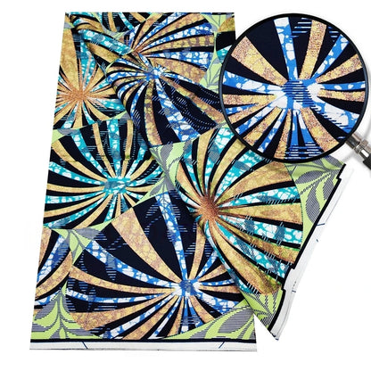 Original African Wax Print Fabric - 6 Yards 100% Cotton Nigerian Ankara Sewing Material for Women’s Dresses