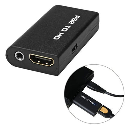 PS2 to HDMI Converter – Audio & Video Adapter with 3.5mm Port, Supports 480i/480p/576i Display Modes for PC & PS2