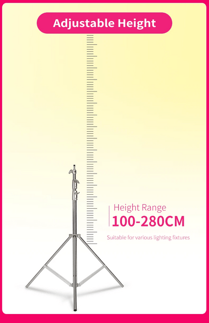 290cm Air Pressure Tripod - 10kg Bearing Stainless Steel Light Stand for Camera, Ring Light, Live Streaming & Photography