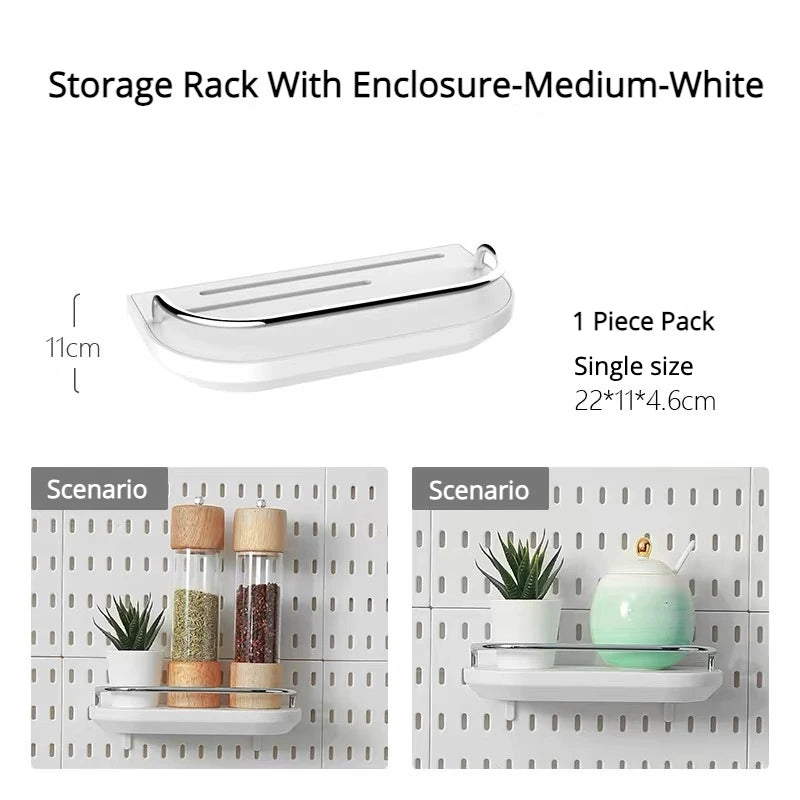 DIY Pegboard Hanging Shelf & Hooks – Wall Organizer for Garage, Kitchen & Room, No-Drill Storage Solution