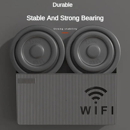 Wall-Mounted Wireless WIFI Router Shelf - ABS Plastic Storage Box, Cable Power Bracket Organizer for Living Room