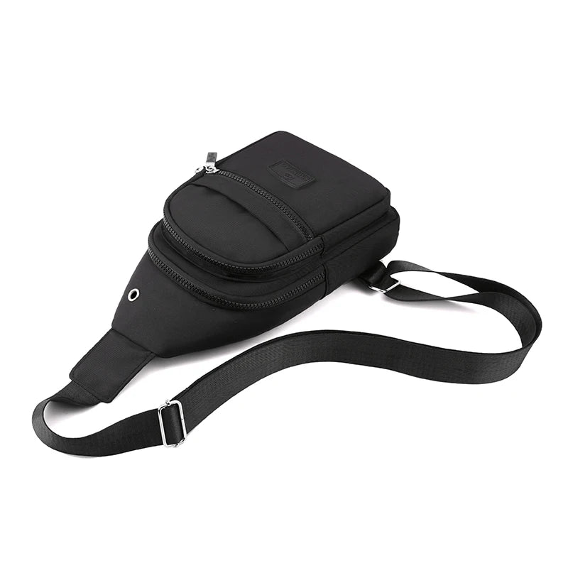 Women's Pure Color Nylon Chest Bag – Casual Shoulder & Crossbody Bag, Fashionable High-Quality Female Bag
