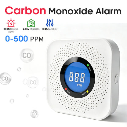 Carbon Monoxide Detector - 85dB High-Sensitivity CO Alarm with LCD Display for Home, Hotel & Furnace Safety