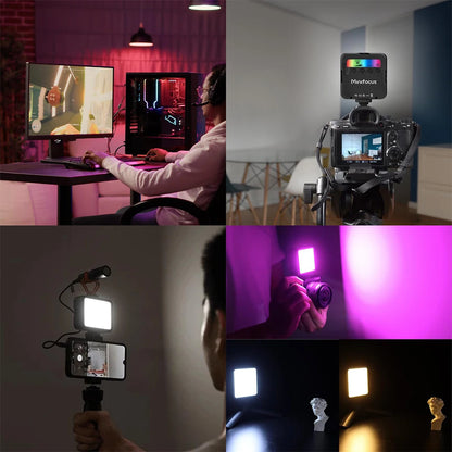 Pocket RGB LED Fill Light – Portable Mini Video Light for Camera, Smartphone, GoPro & Laptop, Adjustable Selfie Lamp