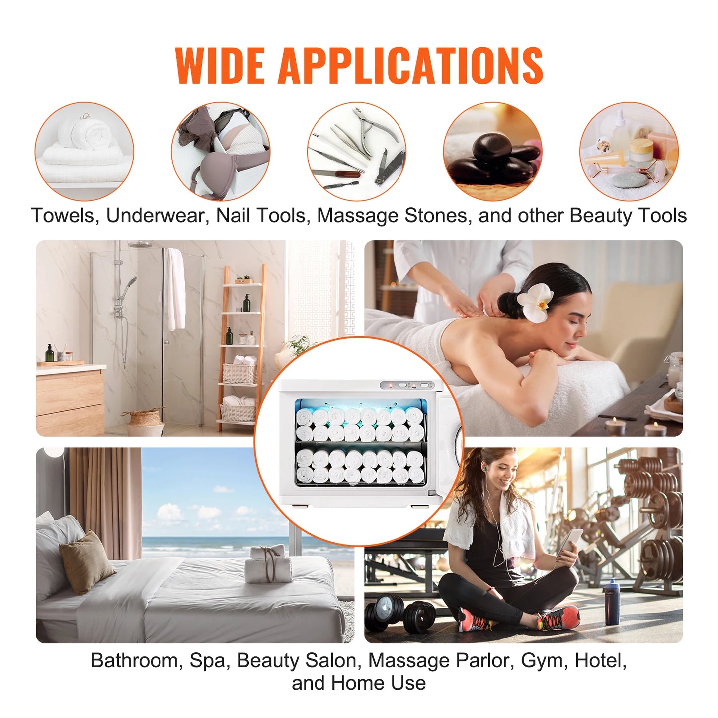 VEVOR Hot Towel Warmer 8/23L – Large Capacity 2-in-1 Quick Heating with See-Through Window for SPA, Facials & Massage Salon