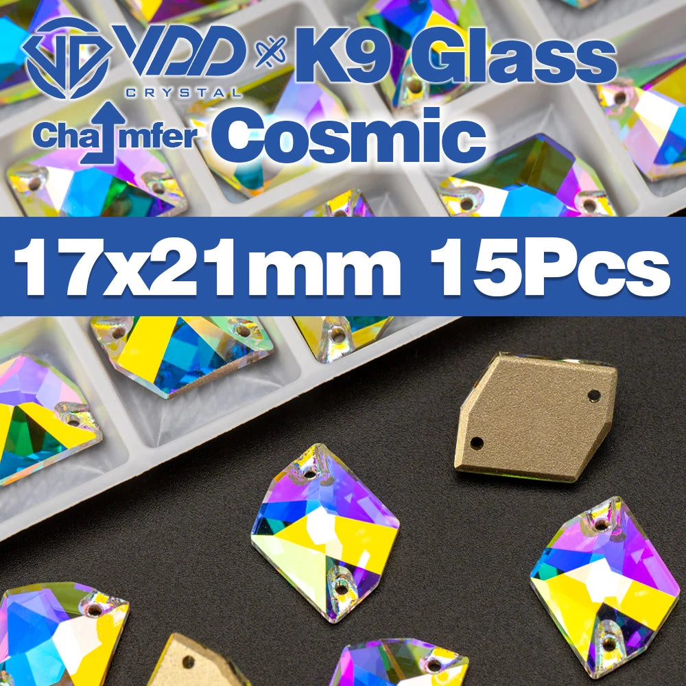 AAAAA K9 Glass Sew-On Rhinestones - AB Crystal Flatback Stones for Wedding Dress & Clothing Accessories
