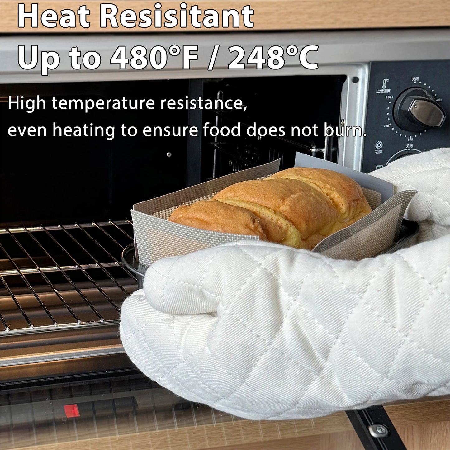Silicone Bread Loaf Pan Liners – Reusable Nonstick Baking Mat for 9.5x5 Inch or 1.5LB Bread Pans, Heat Resistant