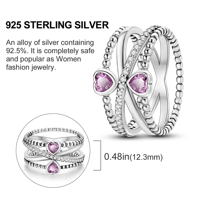 925 Sterling Silver Ring – Infinite Love Star & Moon Design for Women, Wedding Jewelry Gift