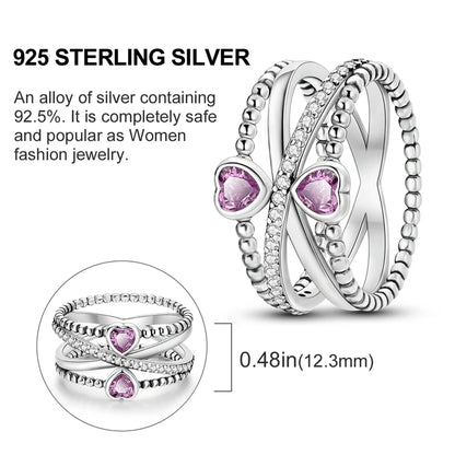 925 Sterling Silver Ring – Infinite Love Star & Moon Design for Women, Wedding Jewelry Gift